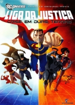 Cartaz oficial do filme Liga da Justiça: Crise em Duas Terras